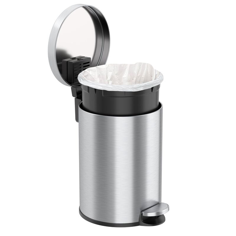 iTouchless 3.2 Gallon / 12 Liter SoftStep Round Step Pedal Trash Can