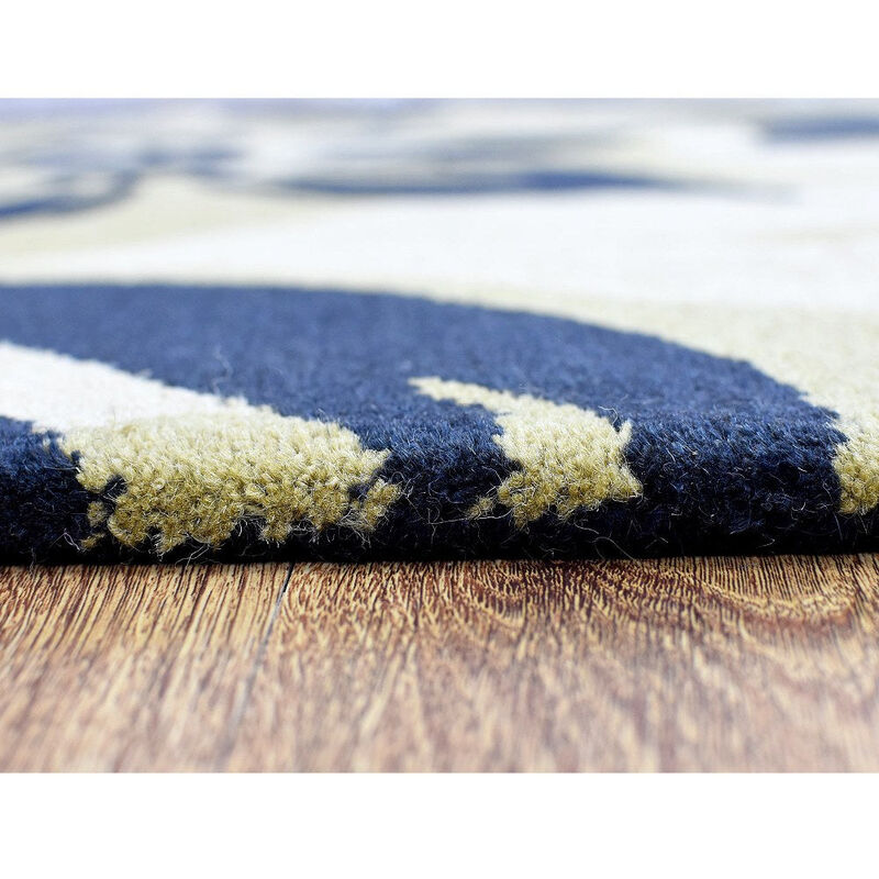 RUGSOTIC CARPETS HAND TUFTED WOOL ECO-FRIENDLY AREA RUGS  - 5'x7'6'', Rectangle Shape, Multicolor, Floral Modern Design, High Pile Thick Handmade Area Rugs for Living Room, Bed Room (K03127)