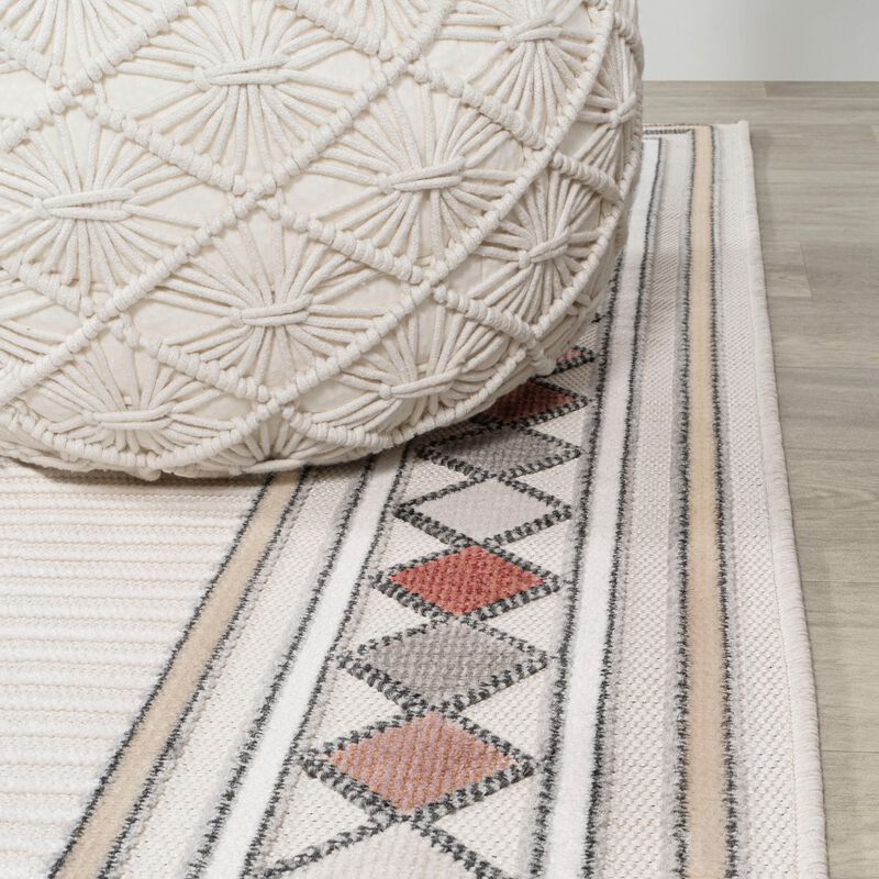 Sebastian High-Low Modern Diamond Border Area Rug