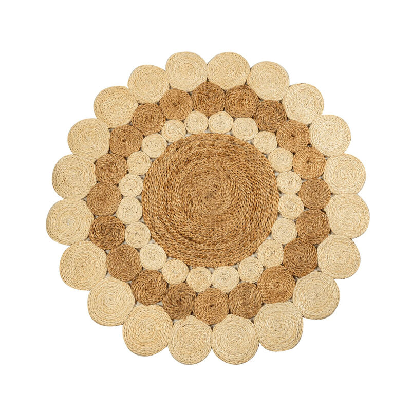 Two Tone Round Jute Mat