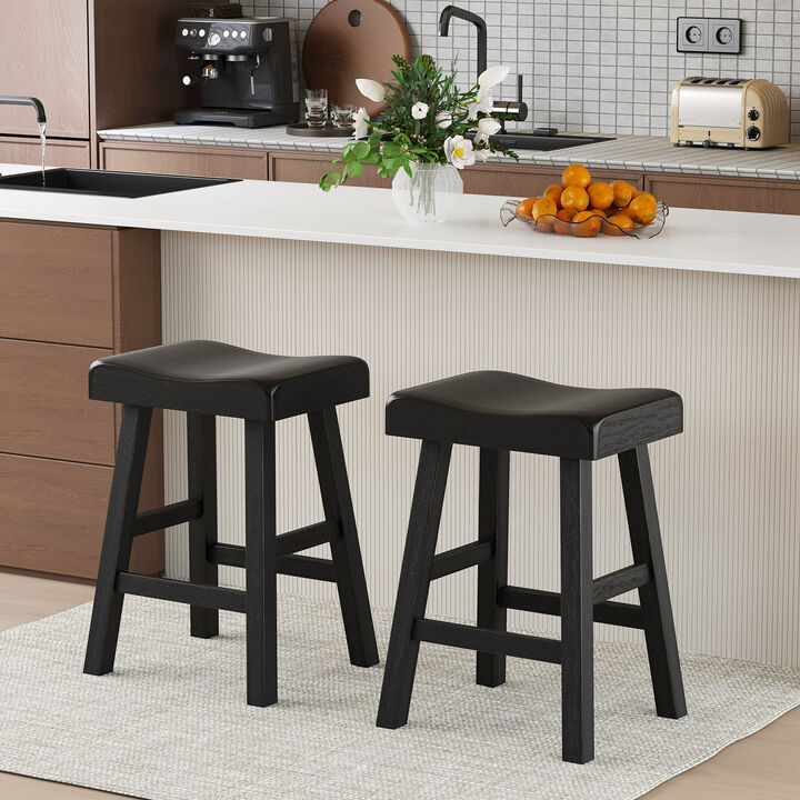 Counter Height Stools Set of 2 with Footrest for Restaurant Cafe Pub