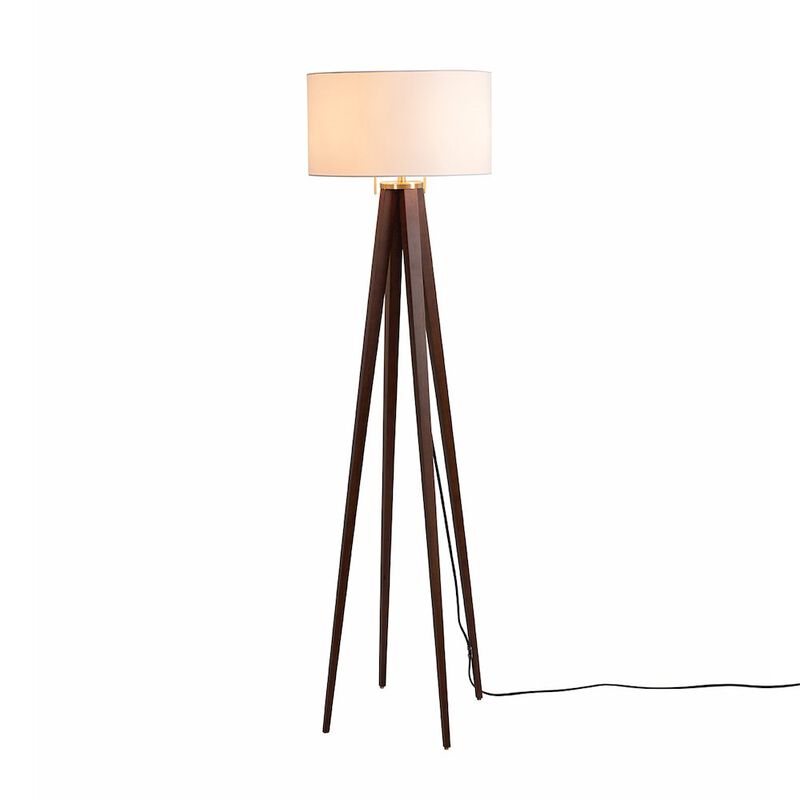 NOVA OF CALIFORNIA Quattro Floor Lamp - Dark Walnut