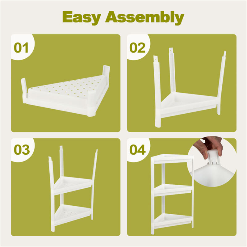 2-Piece Corner Bathroom Rack for Wall-Mounted Storage and Organization