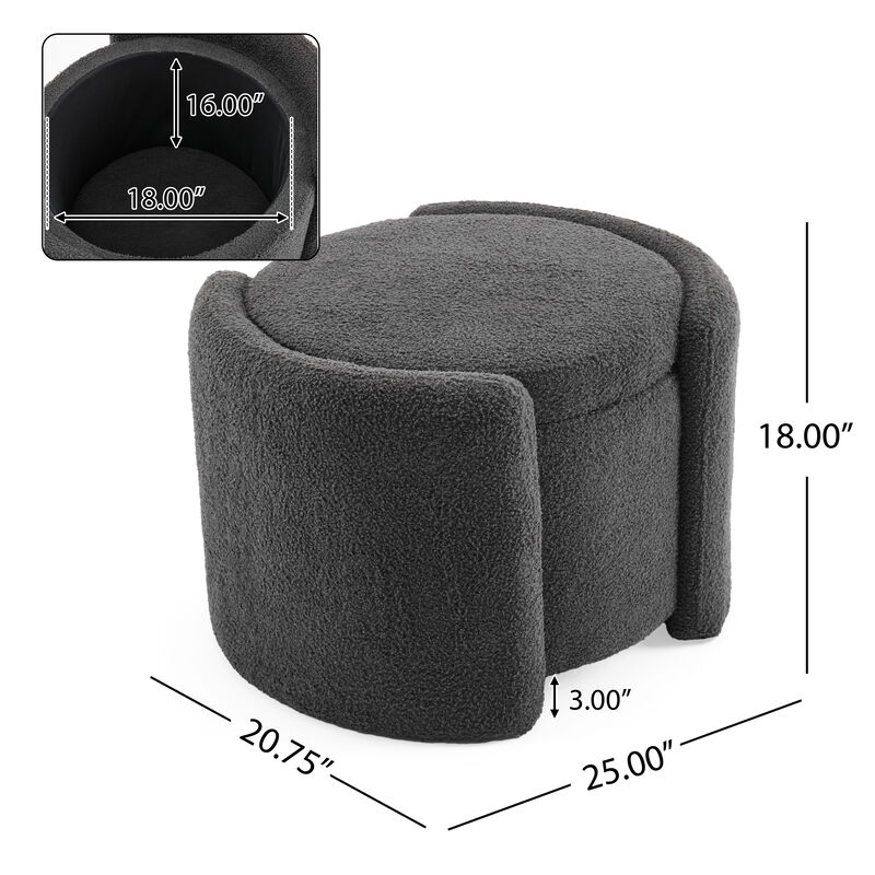 Merax Cozy Boucle Storage Ottoman