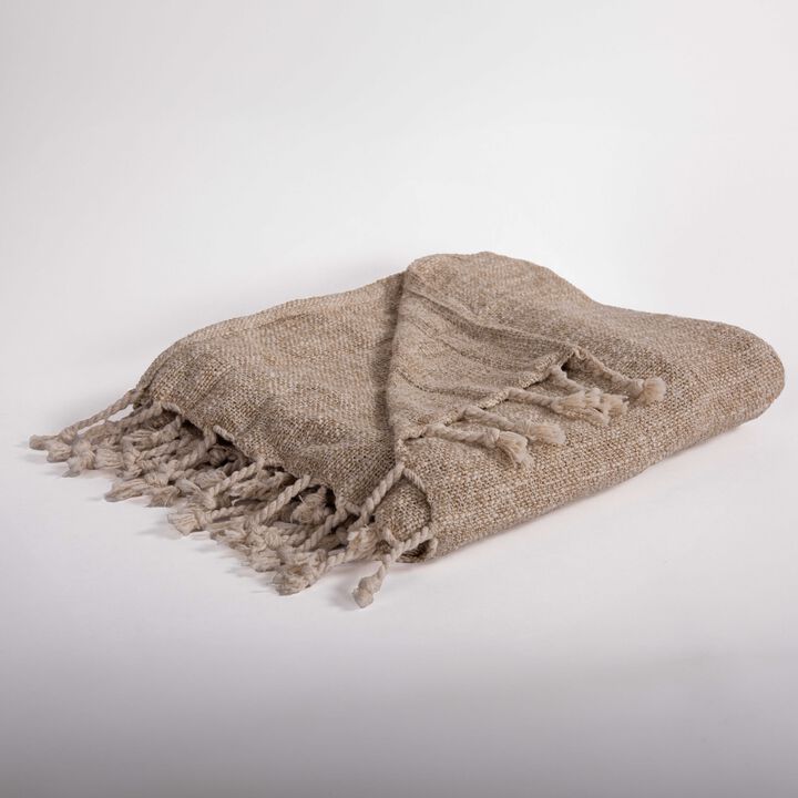 Natural 50" x 60" Throw Blanket