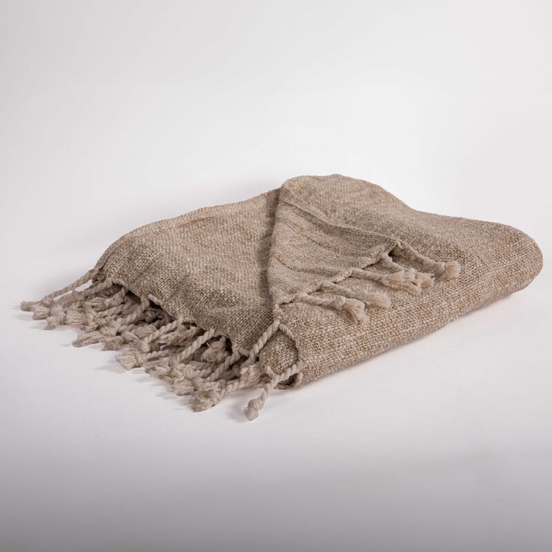 Natural 50" x 60" Throw Blanket