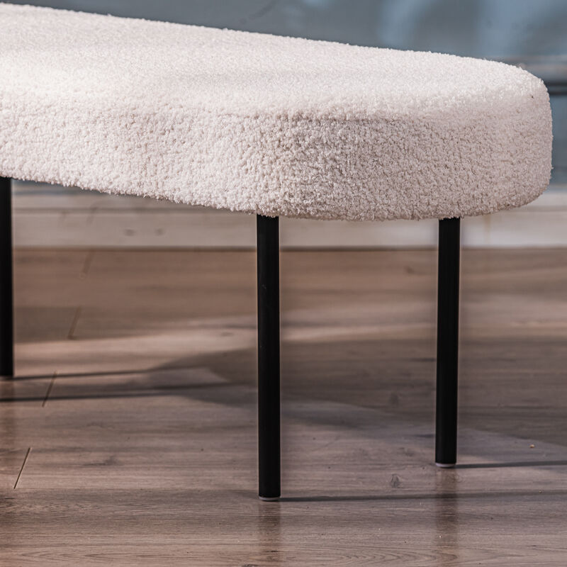 Scandinavian Design Bench with Metal Legs