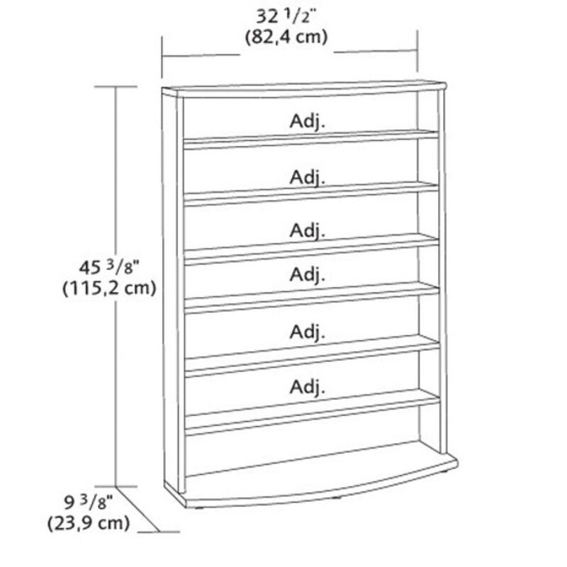 Hivvago Contemporary 6-Shelf Bookcase Multimedia Storage Rack Tower in Brown Finish