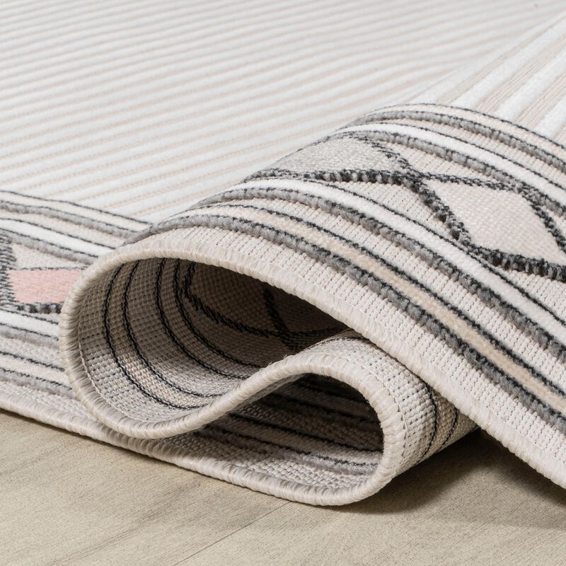 Sebastian High-Low Modern Diamond Border Area Rug