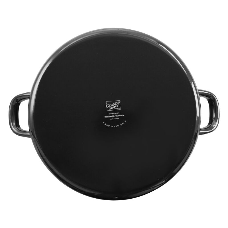 Gibson Home 5 Quart Gray Enamel on Steel Braiser Pan with Lid