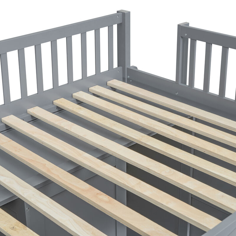 Merax  House Loft Bed With Ladder and Wardrobe