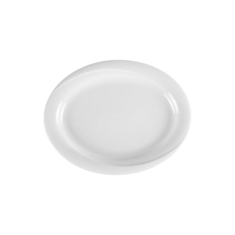 Porcelain X-tanbul 11.25" x 8" x h:1" Oval White Porcelain Platter