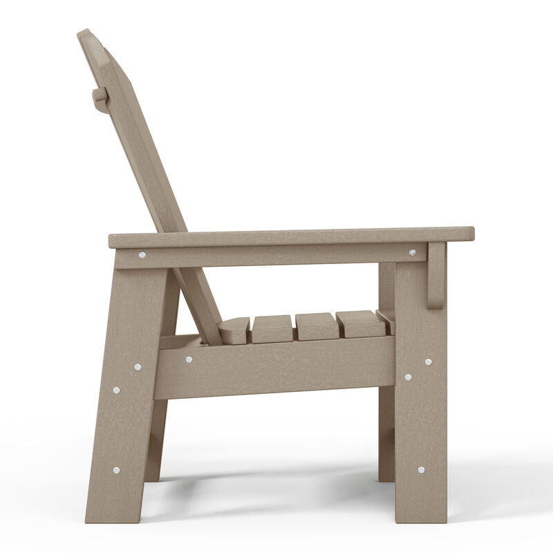 WestinTrends 2-Piece Kids Outdoor HDPE Adirondack Chair With Square Side Table Set