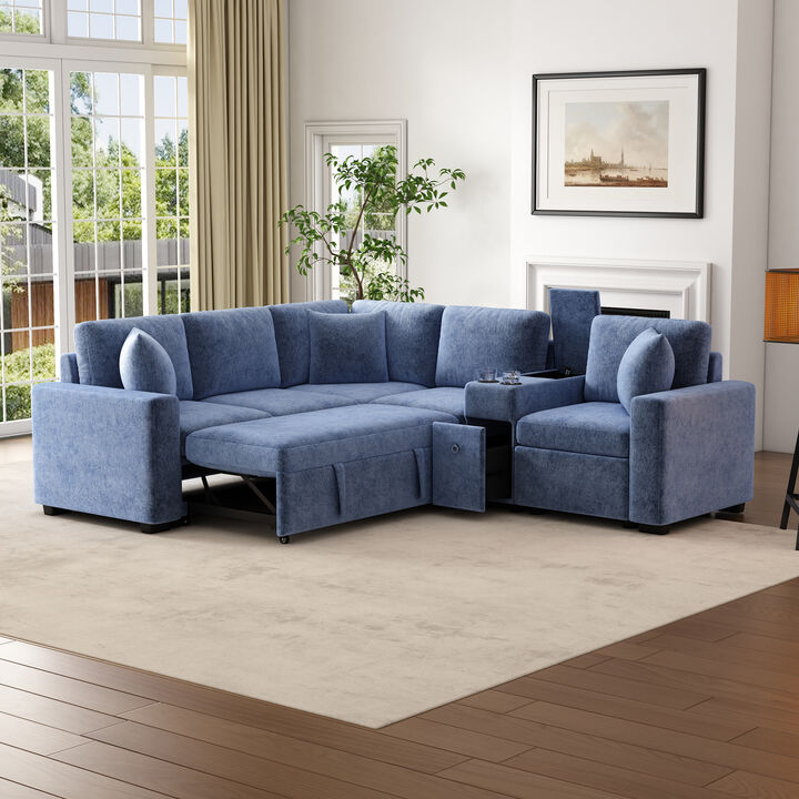 Merax L-shaped Convertible Sectional Sofa Sleeper