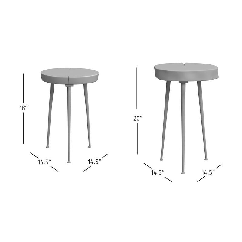 Jofran Global Archive Flat-Pack Wood and Iron Accent Tables (Set of 2)