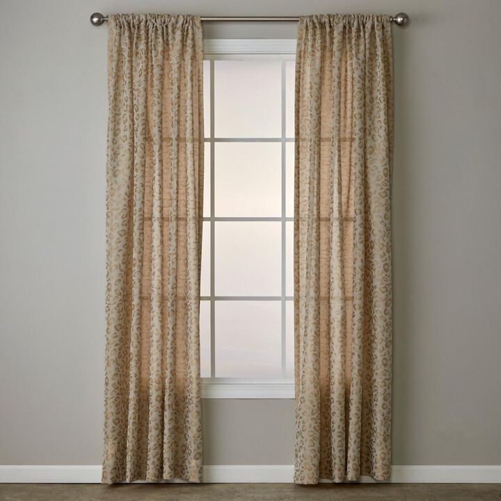 SKL Home By Saturday Knight Ltd Cheetah Spot Window Curtain Panel - 56X84", Toast