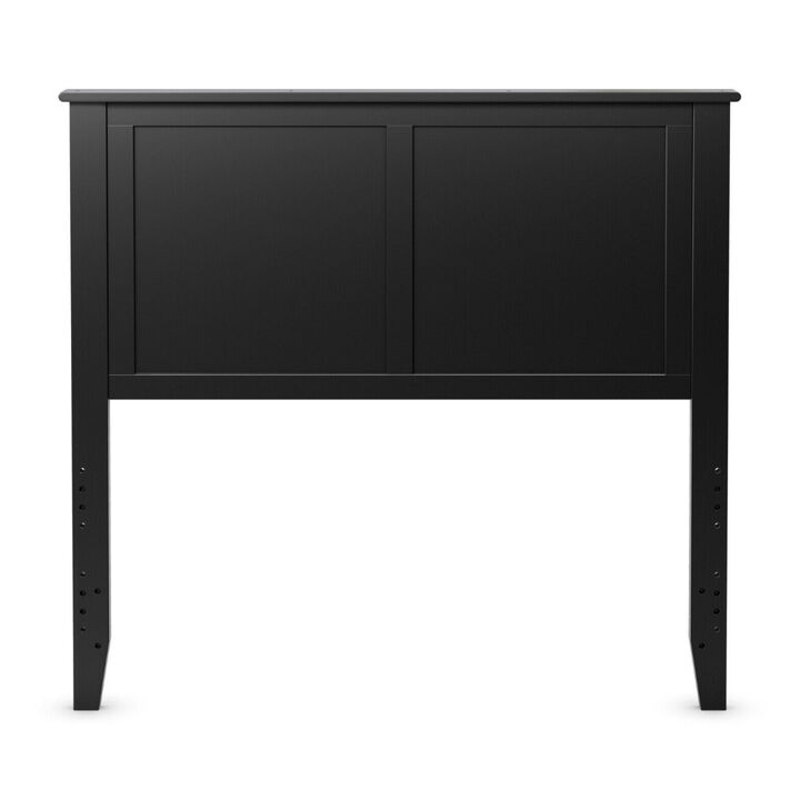 Solid Wood Flat Panel Headboard for Twin-size Bed-Black