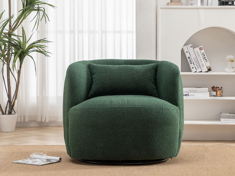 Ashlie Bouclé Swivel Barrel Chair