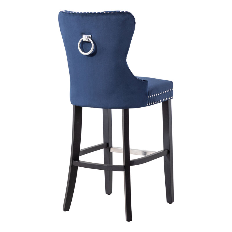 WestinTrends Tufted Velvet Bar Stool