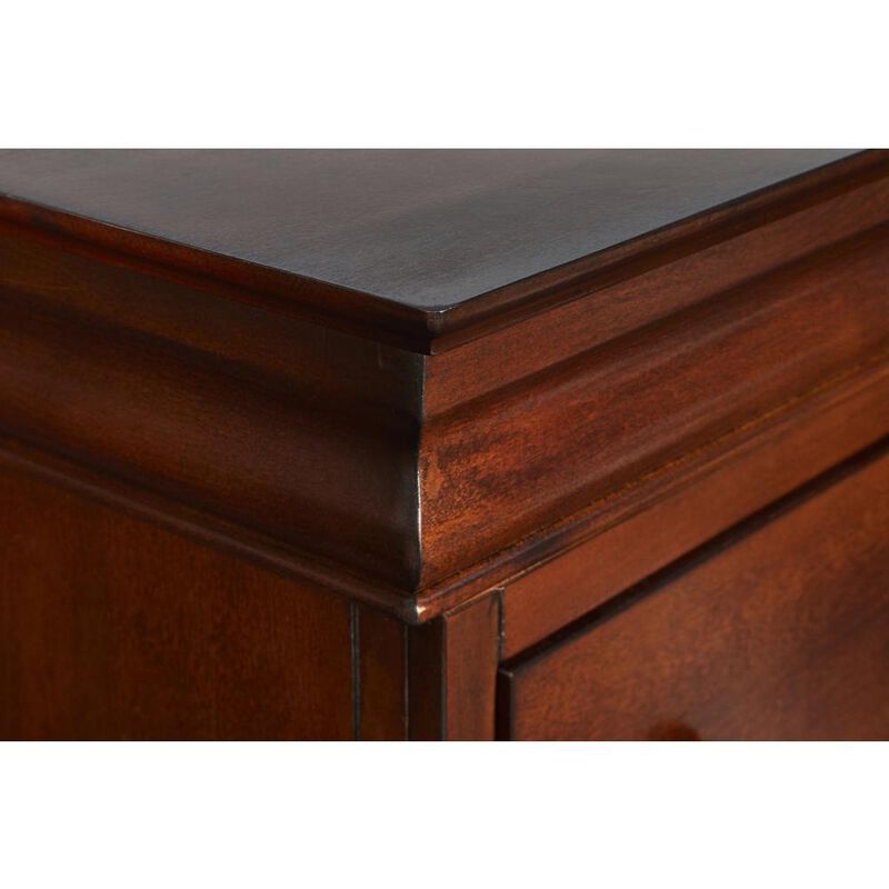 New Classic Furniture Versailles Solid Wood 5-Drawer Lift Top Chest in Bordeaux Cherry