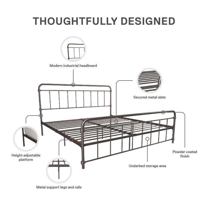 Wyn Metal Black Bed