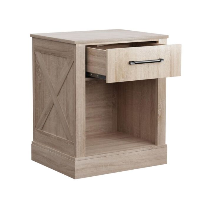 Hivvago Compact Nightstand with Drawer and  Shelf