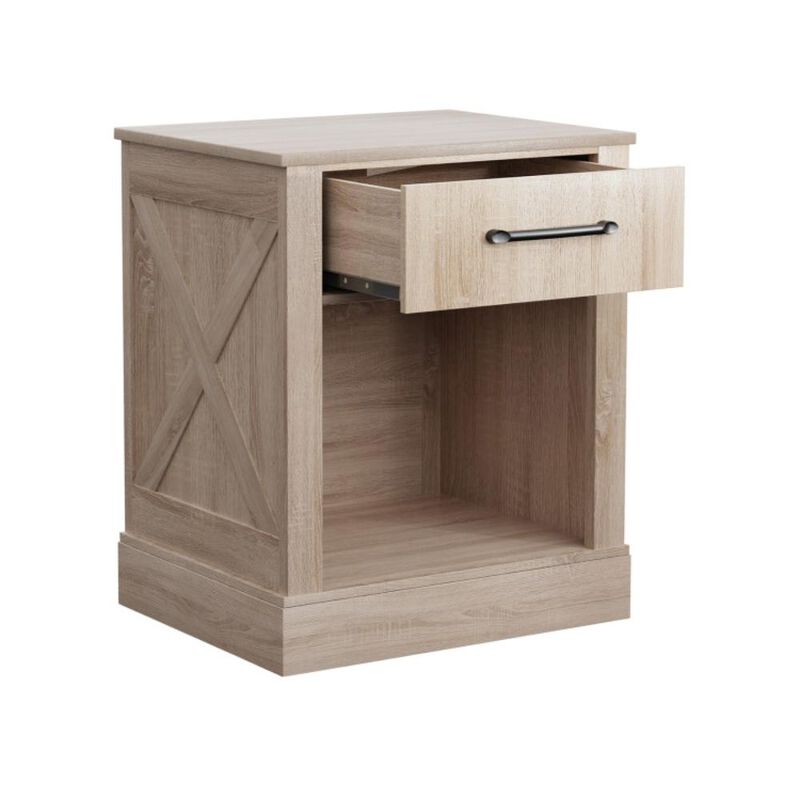 Hivvago Compact Nightstand with Drawer and  Shelf