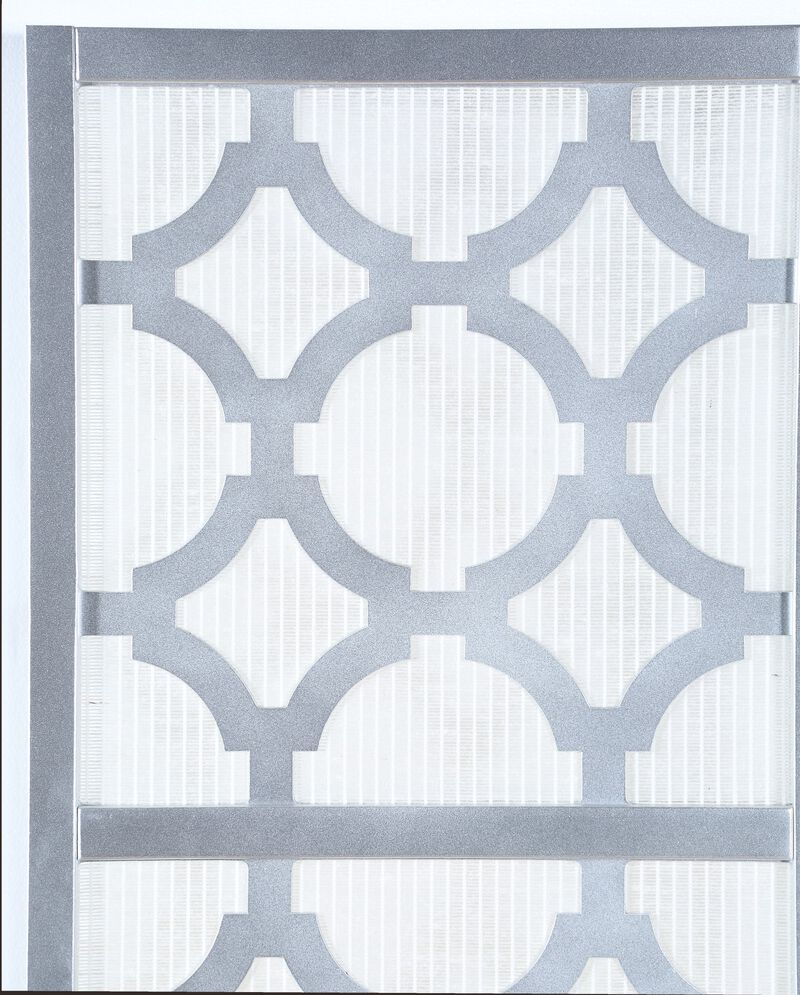 Streamdale Quarterfoil infused Diamond Design 4-Panel Room Divider, Silver