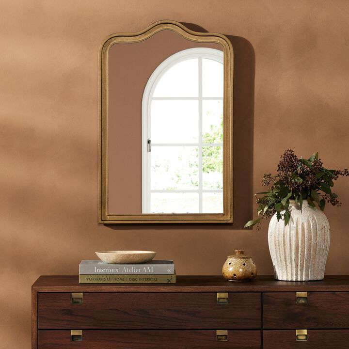 Effie Mirror in Raw Antique Brass Iron