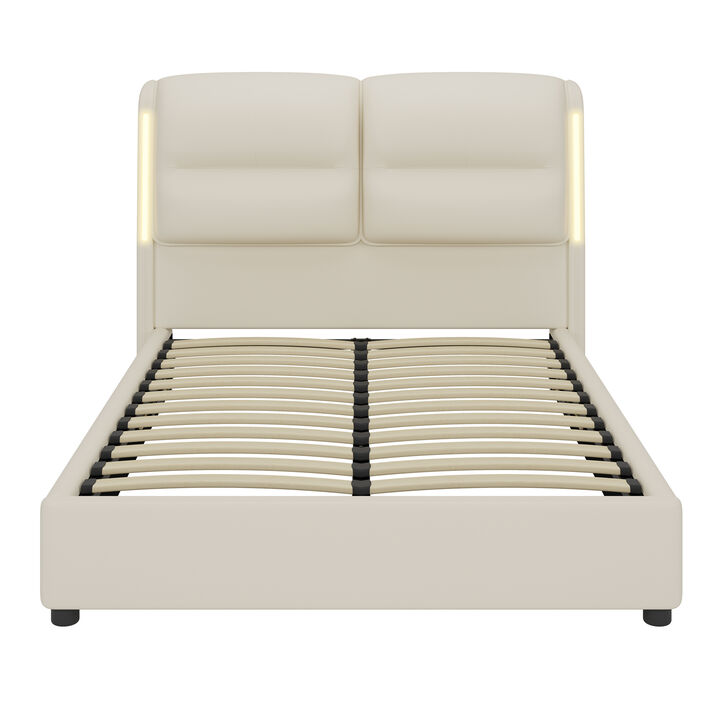 Merax Hydraulic Platform Bed with Lift Up Storage