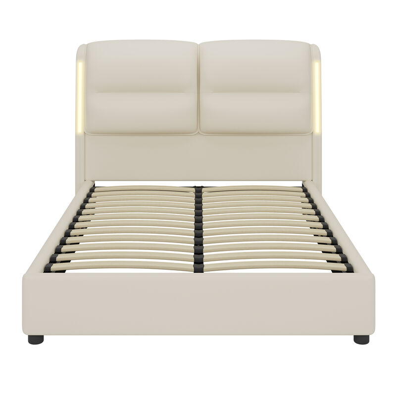 Merax Hydraulic Platform Bed with Lift Up Storage