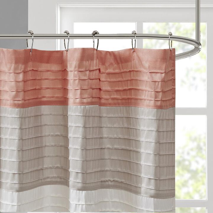Belen Kox Faux Silk Colorblock Shower Curtain, Belen Kox