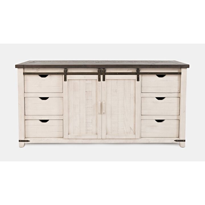 Jofran Madison County Rustic Reclaimed Solid Wood Farmhouse 70 Barn Door Server