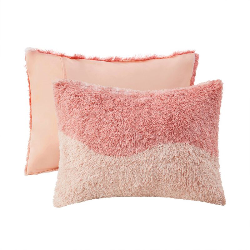 Gracie Mills Serenity Ombre Shaggy Faux Fur Duvet Cover Set - King/Cal King