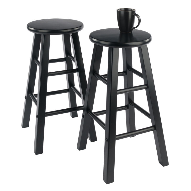 Winsome Element Counter Stools, 2-Pc Set, Black