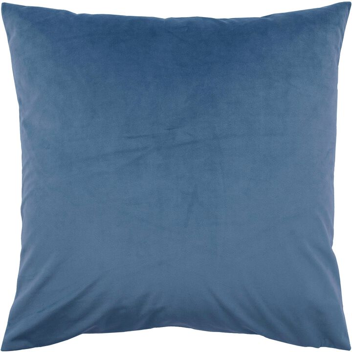 20" Teal Blue Solid Velvet Square Throw Pillow