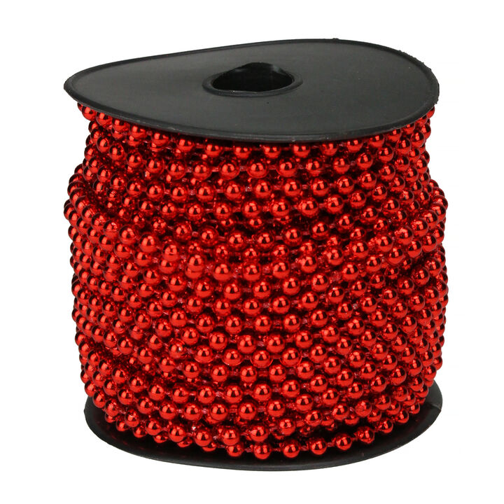 66' x 0.15" Red Beaded Artificial Christmas Garland - Unlit
