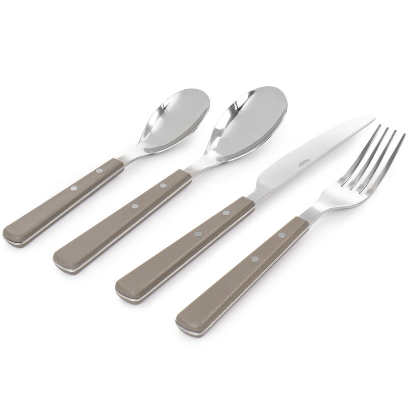 Martha Stewart Garden Cottage 16 Piece Stainless Steel Flatware Set in Taupe