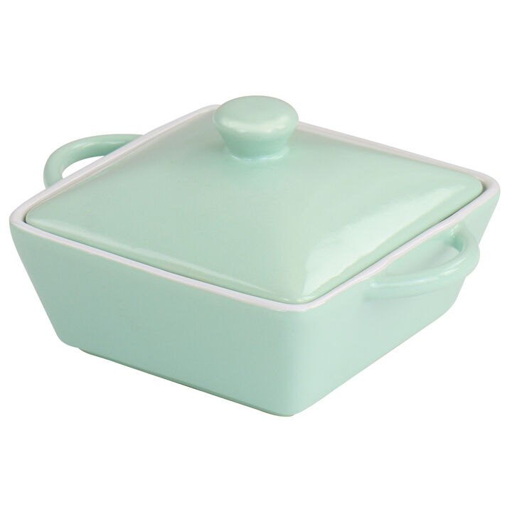 Martha Stewart Mini Stoneware Casserole with Lid in Mint
