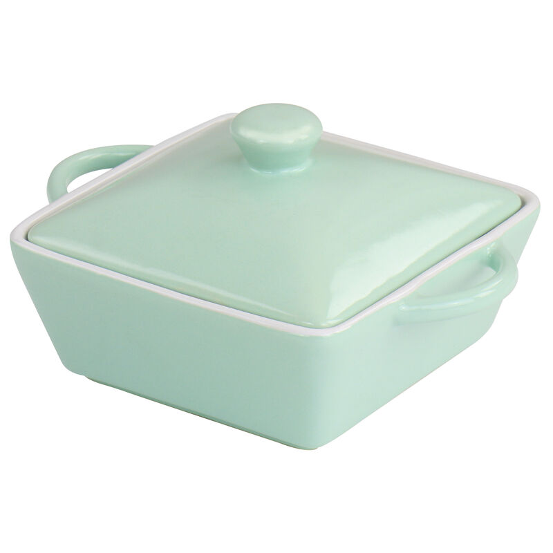 Martha Stewart Mini Stoneware Casserole with Lid in Mint