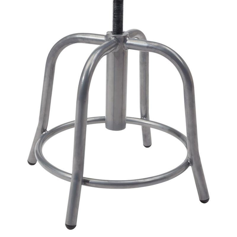 NPS® 18"-25" Height Adjustable Designer Stool, 3" Fabric Padded Cobalt Blue Seat, Grey Frame