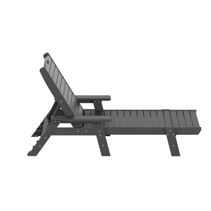 WestinTrends Adirondack Outdoor Chaise Lounge with Side Table Set