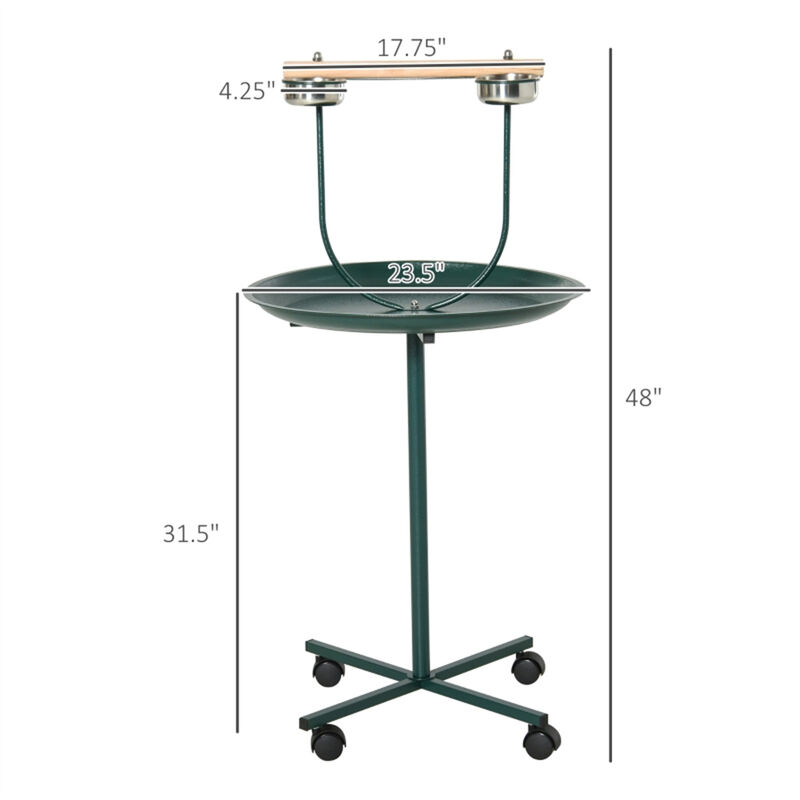 Bird Perch Stand, Adjustable Stand for Bird Cage or Outdoor Garden