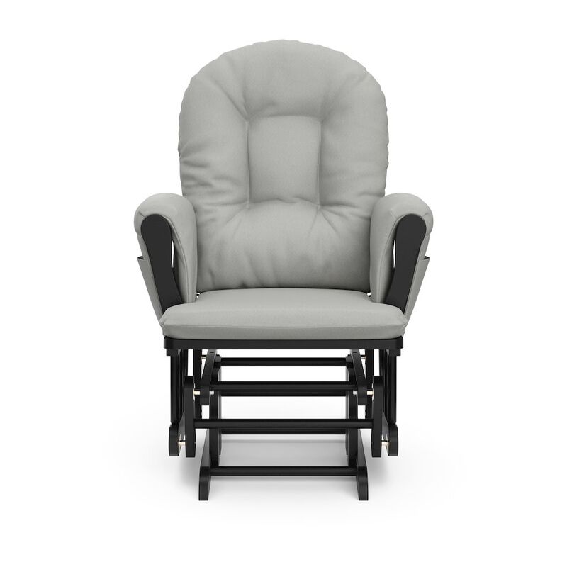 Storkcraft Hoop Glider and Ottoman - Black with Light Gray