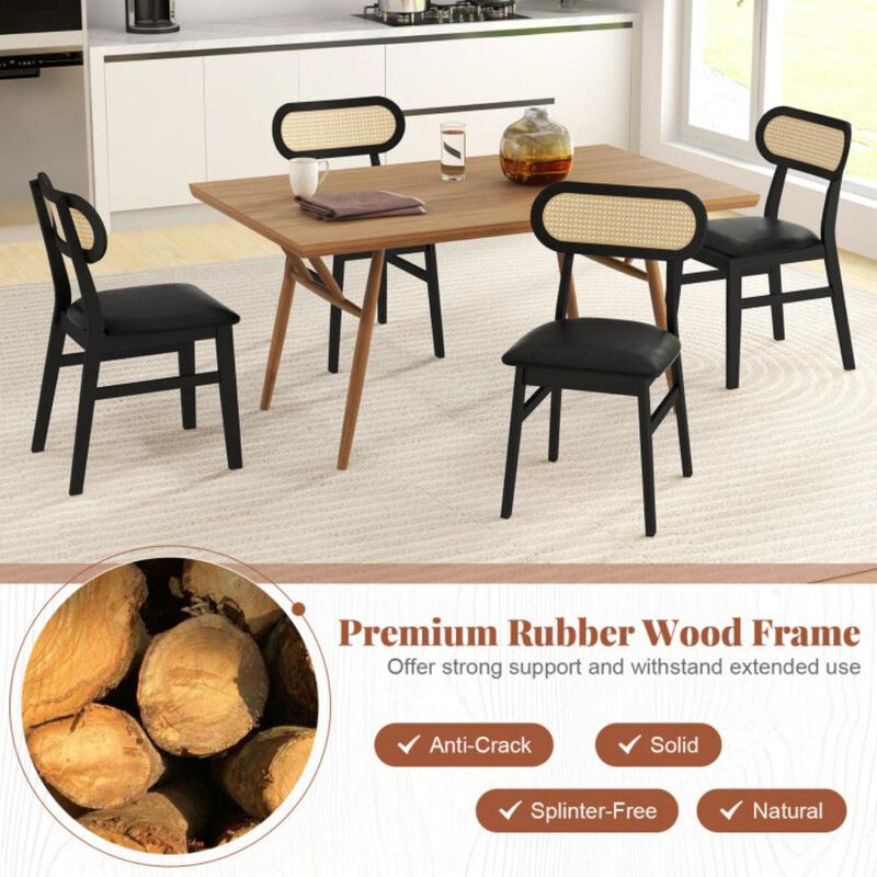 Hivvago Indoor Mid Century Wood Dining Chairs Set of 2  for Dining Room