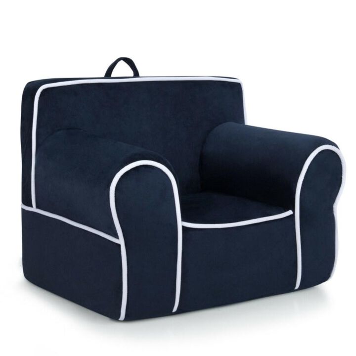 Hivvago Upholstered Kids Sofa with Velvet Fabric and High-Quality Sponge
