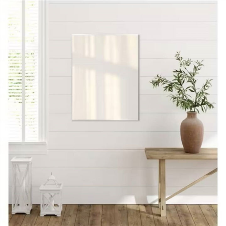 Flush Mount Bathroom Wall Mirror for Vertical or Horizontal Hanging