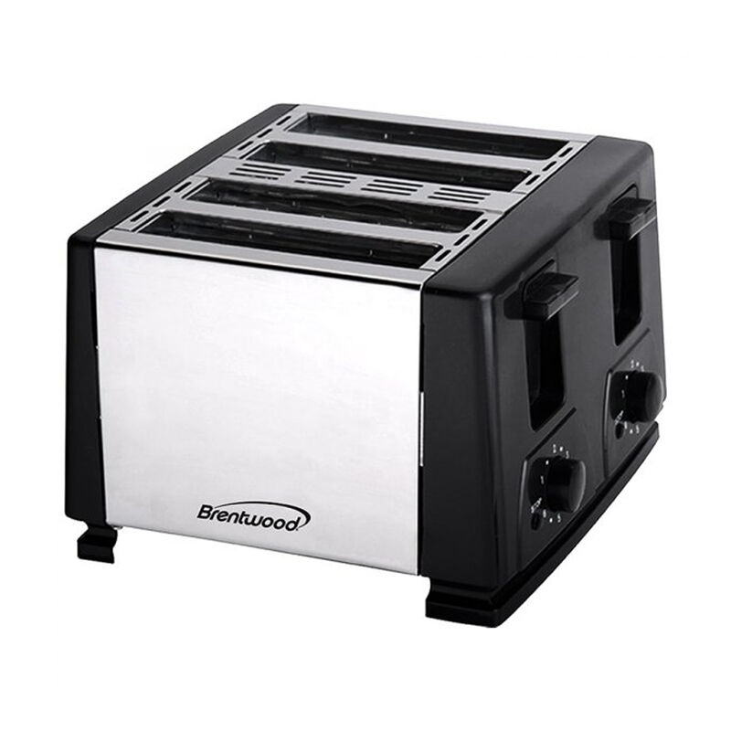 Brentwood 1300W 4 Slice Toaster in Black and Silver