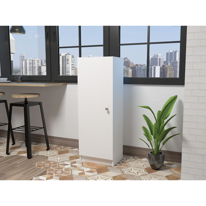 Belleria Single Door Pantry With Four Interior Shelves - White