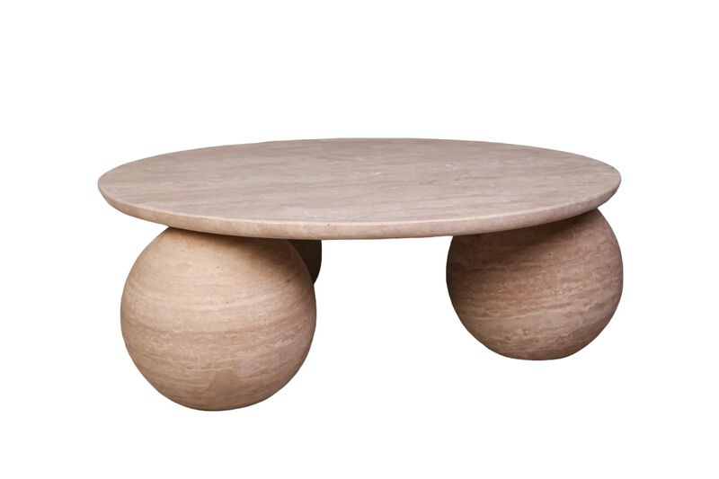 Travertine Round Coffee Table 47"